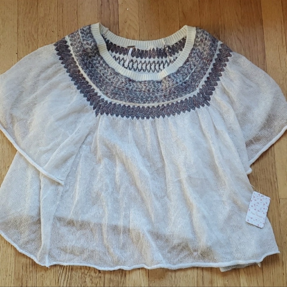 NWT Free People ivory mohair sweater L